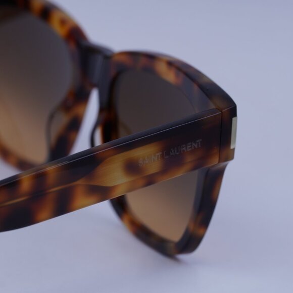Saint Laurent SL560 003 Sunglasses Havana Square Frame, Brown Lenses - Picture 8 of 10